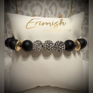 New ERIMISH Bracelet - Black & Gold W/ Glitterballs